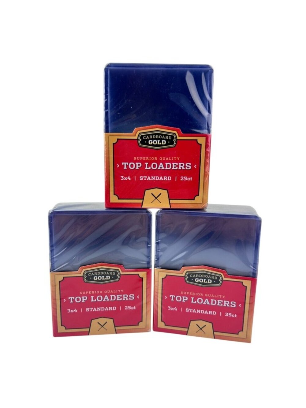 Cardboard Gold Top Loader Protector Card Sleeves Standard 3x4 (75 Total) NEW